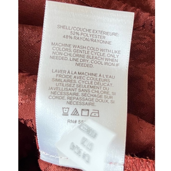 Express Women’s Brown Jacquard Tie Neck Long Sleeve Top Size Medium - Picture 4 of 7